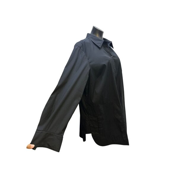 Lafayette 148 Black Button-Up Long Sleeve Tunic Blouse Size XXL - Picture 4 of 10